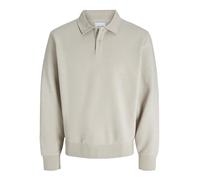 Jack & Jones Sweatshirt JJEBRADLEY SWEAT POLO NOOS Herren Gelb (Moonbeam) XL, angeraute Sweatware