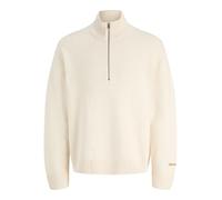 Jack & Jones Strickpullover mit gerippten Abschlüssen Modell 'NORREBRO' in Offwhite, Größe XL