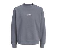 Sweatshirt "JJESOHO SWEAT CREW NECK NOOS PLS", Herren, Gr. 3XL, grau (turbulence), angeraute Sweatware, Obermaterial: 80% Baumwolle, 20% Polyester, JACK & JONES PLUSSIZE, bedruckt, regular fit normal,