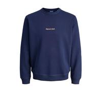 Jack & Jones Sweatshirt JORNORREBRO Emb Sweat Crew Dunkelblau Größe S Herren Plussize