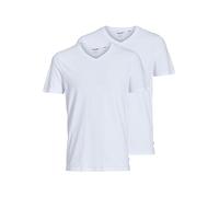 Jack & Jones T-Shirt Jacbasic V-neck – 2er-Pack Kurzarm Baumwolle L Weiß