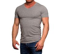 JACK&JONES - JJEBASIC V-NECK TEE S/S NOOS light grey melange - Gr. - L