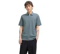Poloshirt JACK & JONES "JJEAUSTIN ZIP POLO SS NOOS", Herren, Gr. M, stormy weather detail:classic, Jersey, Obermaterial: 58% Polyester, 40% Baumwolle, 2% Elasthan, unifarben, modisch, regular fit norm
