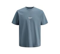 Jack & Jones Herren T-Shirt JJESOHO TEE SS CREW NECK Gedruckt mit Logo Blau Größe L