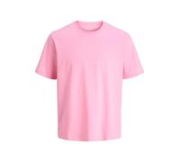 Rundhalsshirt JACK & JONES "JJESTAR mit Pigmentprint und Baumwollgefühl", Herren, Gr. L, prism pink, Single Jersey, Obermaterial: 100% Baumwolle, unifarben, relaxed fit taillenbedeckt, Rundhals, gerad