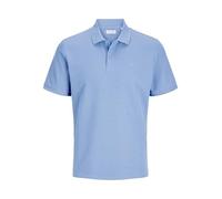 Poloshirt JACK & JONES "JJEAUSTIN POLO SS NOOS", Herren, Gr. XS, blau (chambray blau detail:classic), Jersey, Obermaterial: 58% Polyester, 40% Baumwolle, 2% Elasthan, unifarben, regular fit normal, oh