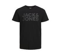 JACK & JONES Herren Jjecorp Logo Tee Ss O-Neck Noos T-Shirt, Schwarz (Black Fit: Slim/Large Print/Black), X-Small