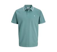 Jack & Jones "JJEAUSTIN POLO SS NOOS" Materialmix, regular fit (50263860-M) mineral blau detail:play