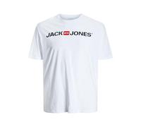 Jack & Jones Herren Kurzarm-T-Shirt JJECORP Logo Rundhals Weiß 6XL