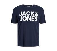 Jack & Jones Herren T-Shirt JJECORP Logo - Rundhals Kurzarm Übergröße Navy 4XL