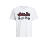 Jack & Jones T-Shirt JJELOGO TEE SS ONECK – Plus Size, Logo, Weiß (Cloud Dancer), Gr. 3XL