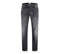 Comfort-fit-Jeans JACK & JONES "JJIMIKE JJCOOPER ST 335 BF", Herren, Gr. 33, Länge 32, schwarz denim, Denim/Jeans, Obermaterial: 99% Baumwolle, 1% Elasthan, Abriebeffekte, comfort fit, Jeans (93704007