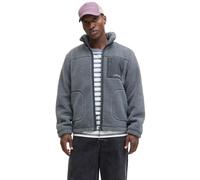 Fleecejacke JACK & JONES "JJESOHO TEDDY JACKET NOOS", Herren, Gr. XS, stormy weather, Web, Obermaterial: 100% Polyester, unifarben, regular fit hüftlang, Bündchen, Jacken Fleecejacke (18173360-XS) sto