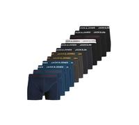 Trunk JACK & JONES "JACBOLT SOLID TRUNKS 12 PACK", Herren, Gr. XL, 12 Stk., bunt (phantom pack:schwarz, titan, schwarz navy, schwarz, titan, titan, schwarz, schwarz navy, titan, schwarz), Jersey, Ober