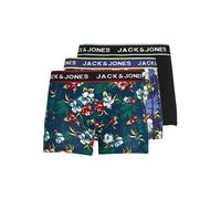 Jack & Jones JACFLOWER TRUNKS 3er Pack L Black Bardaboes cherry - Maritime blue 12171253