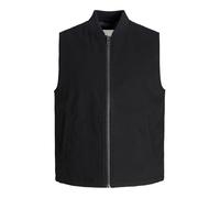 Softshellweste JACK & JONES "JJEDOVER VEST NOOS", Herren, Gr. M, schwarz, Web, Obermaterial: 100% Baumwolle, unifarben, regular fit, hoch geschlossener Ausschnitt, Westen (75923310-M) schwarz