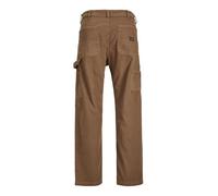 Cargohose JACK & JONES "JPSTEDDIE CARPENTER PANTS NOOS", Herren, Gr. 28, Länge 32, orange (rubber), Web, Obermaterial: 100% Baumwolle, unifarben, loose fit knöchellang, Hosen Cargohose (11474822-28)