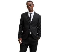 Sakko JACK & JONES "JPRBLAMARTIN BLAZER CO01", Herren, Gr. 52, schwarz fit:slim fit, Web, Obermaterial: 71% Polyester, 22% Viskose, 7% Elasthan, unifarben, slim fit normal, V-Ausschnitt, gerader Absch
