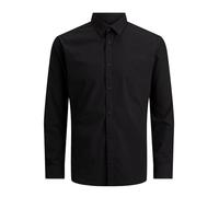 JACK & JONES Men’s Long Sleeve Shirt, Plain Cotton Button-Down Casual Shirt with Full Front Fastening and Classic Collar - Smart Casual Style, UK Sizes XS-XL