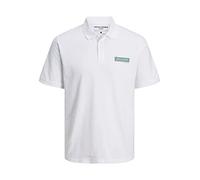 JACK & JONES Men's JCOADAM Polo SS FST Poloshirt, White, M