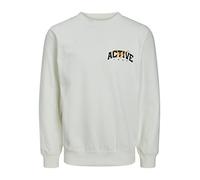 JACK & JONES Men's JORBRINK Studio Sweat Crew Neck Sweatshirt, Cloud Dancer, XL