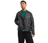 JACK & JONES Men's JORFLORES Biker Jacket Bikerjacke, Black, L