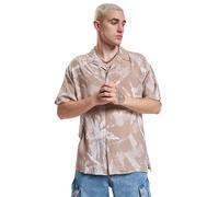 JACK & JONES Men's JORFLOW Resort AOP Shirt SS BLK Hemd, Crockery, M