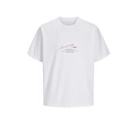JACK & JONES Men's Jormanchester Script Tee Ss Crew Neck, Weiss, XL