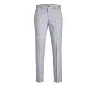 JACK & JONES Men's JPRFRANCO Check Suit SN Anzug, Light Grey Melange/Checks:SUPER Slim FIT, 52