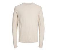 JACK & JONES Men's JPRIGOR Linen Knit Crew Neck Strickpullover, Oatmeal/Detail:Melange, XL