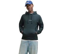 Kapuzensweatshirt JACK & JONES "JORNORREBRO EMB SWEAT HOOD NOOS", Damen, Gr. XS, schwarz (forest river), angeraute Sweatware, Obermaterial: 89% Baumwolle, 11% Polyester, unifarben, relaxed fit normal,