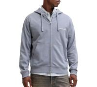 Kapuzensweatshirt JACK & JONES "JORNORREBRO EMB SWEAT ZIP HOOD NOOS", Herren, Gr. XL, tradewinds, angeraute Sweatware, Obermaterial: 89% Baumwolle, 11% Polyester, bedruckt, relaxed fit normal, Rundhal