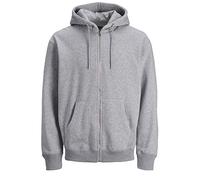 Jack & Jones NOS Herren JJESOFT SWEAT ZIP HOOD NOOS Sweatjacke, per pack Grau (Light Grey Melange Fit: Relaxed), Small (Herstellergröße: S)