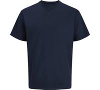 Rundhalsshirt JACK & JONES "JJEORGANIC RELAXED TEE SS O-NECK NOOS", Herren, Gr. L, navy blazer, Jersey, Obermaterial: 100% Baumwolle, unifarben, relaxed fit normal, Rundhals, Shirts Rundhalsshirt, Bau