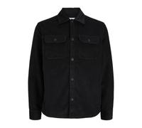 Langarmhemd "JJEREGENT CORD OVERSHIRT LS SN PLS", Herren, Gr. 4XL, N-Gr, schwarz, Web, Obermaterial: 100% Baumwolle, JACK & JONES PLUSSIZE, unifarben, regular fit normal, ohne Ausschnitt, 1-Knopf-Mans