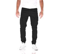 JACK & JONES Paul Flake Cargo Tapered Fit Herren Jeans Hose, Farbe:Black Beauty, Hosengröße:W33/L32