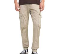 JACK & JONES Paul Flake Cargo Tapered Fit Herren Jeans Hose, Farbe:Crockery, Hosengröße:W28/L32