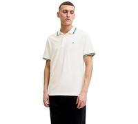 Einfarbig Poloshirt L Weiß