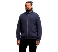 Strickjacke "JJEPERFECT KNIT FULL ZIP CARDIGAN SN PLS", Herren, Gr. 4XL, blau (night sky), Strick, Obermaterial: 50% Baumwolle, 50% Polyester, JACK & JONES PLUSSIZE, unifarben, normal normal, ohne Aus