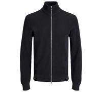 Strickjacke "JJEPERFECT KNIT FULL ZIP CARDIGAN SN PLS", Herren, Gr. 6XL, schwarz, Strick, Obermaterial: 50% Baumwolle, 50% Polyester, JACK & JONES PLUSSIZE, unifarben, normal normal, ohne Ausschnitt,