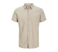 JACK&JONES PLUS Herren Jjebreeze Shirt Sn Pls Kurzarmhemd, Crockery, 3XL Große Größen EU