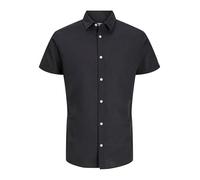 JACK&JONES PLUS Herren Jjebreeze Shirt Sn Pls Kurzarmhemd, Schwarz, 5XL Große Größen EU