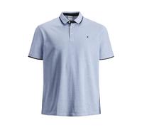 Herren JACK & JONES + Fit Polo Shirt JJEPAULOS Uni Sommer Hemd Kurz Arm Pique Cotton Big Size, Farben:Hellblau, Größe:3XL