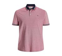 Poloshirt "Paulus Polo", Herren, Gr. 3XL, rot, Piqué, Obermaterial: 100% Baumwolle, JACK & JONES PLUSSIZE, meliert, normal normal, gerader Abschluss kontrastfarben, Shirts röße 6XL (79671019-XXX