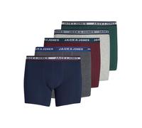 Jack & Jones Oliver Boxershorts 5 Einheiten 2XL Dark Grey Melange / Detail Sea Moss / Port Royal / Navy Blazer / Light Grey Melange