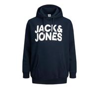 Jack & Jones Kapuzen-Sweatshirt JJECORP LOGO – bedruckt, angeraute Sweatware, blau (navy) 5XL