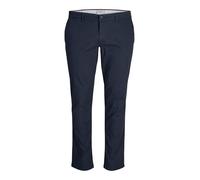 Jack & Jones Chinohose Herren Marco Dave LC Plus Size – Slim Fit, 98% Baumwolle – Navy Blazer 42/34