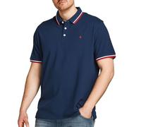 Jack & Jones Polo Large Size Paulos Blau 7XL Mann (Herstellerartikelnummer: 12143859-3507457-NavyBlue/Red/White-7XL)