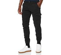 Cargohose JACK & JONES PLUSSIZE "PAUL FLAKE" Gr. 52, Länge 32, schwarz Herren Hosen Cargohosen Bis Gr. 54 (37063257-52)