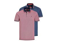 Jack & Jones Paulos 2 Units Kurzarm-poloshirt 2XL Rio Red / Pack 1 Rio Red / 1 Denim Blue